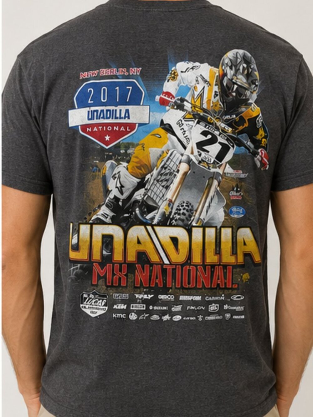 Dirt bike motor cross gray graphic tee Gildan small